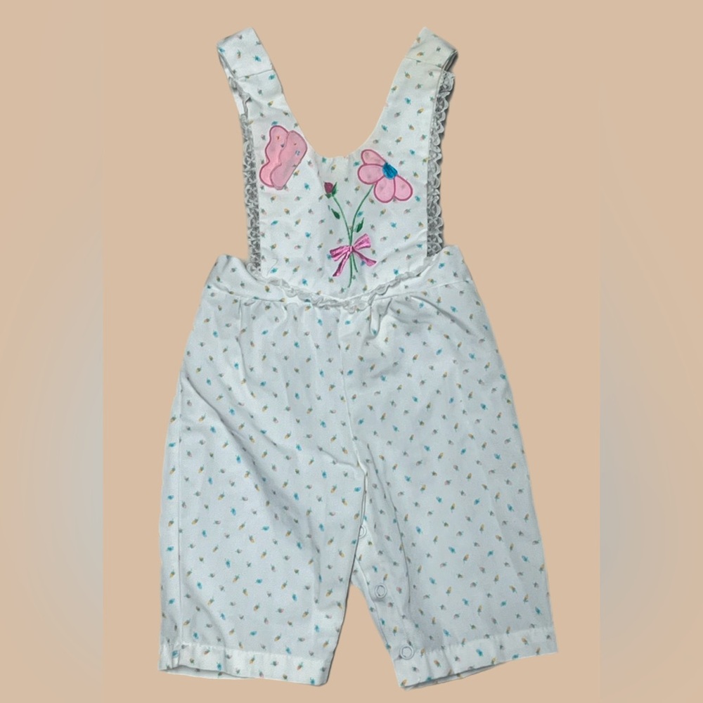Vintage 80s/90s Floral Overalls Amazing Condition 0-14lbs